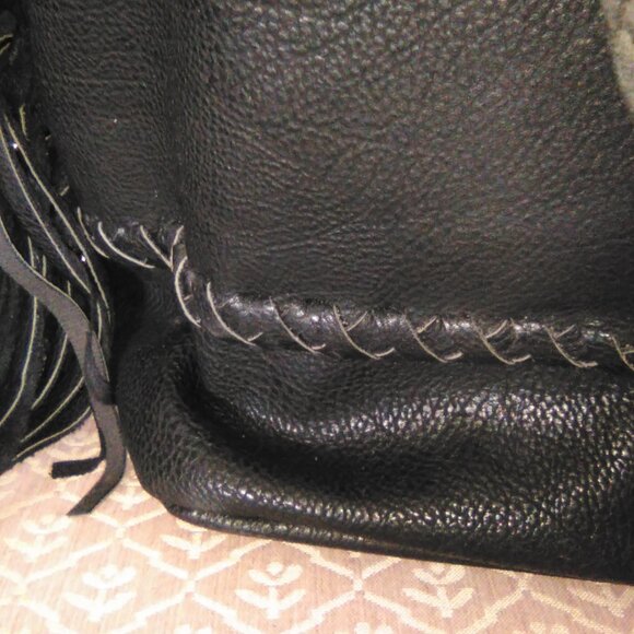 Big Buddha Fringe Gold Stud JDOOLE Black Bag NWT - Picture 6 of 12